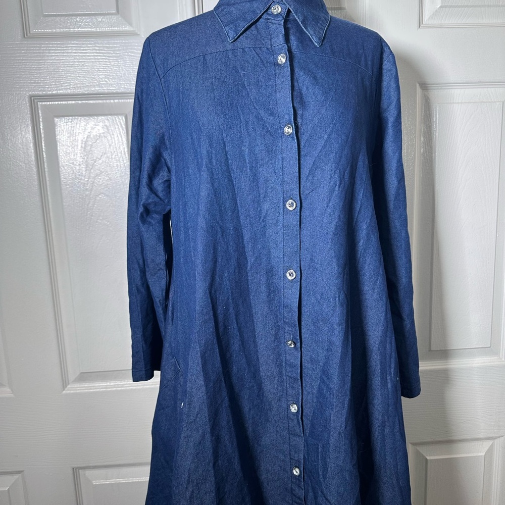 Chic Blue Denim Shirt Dress